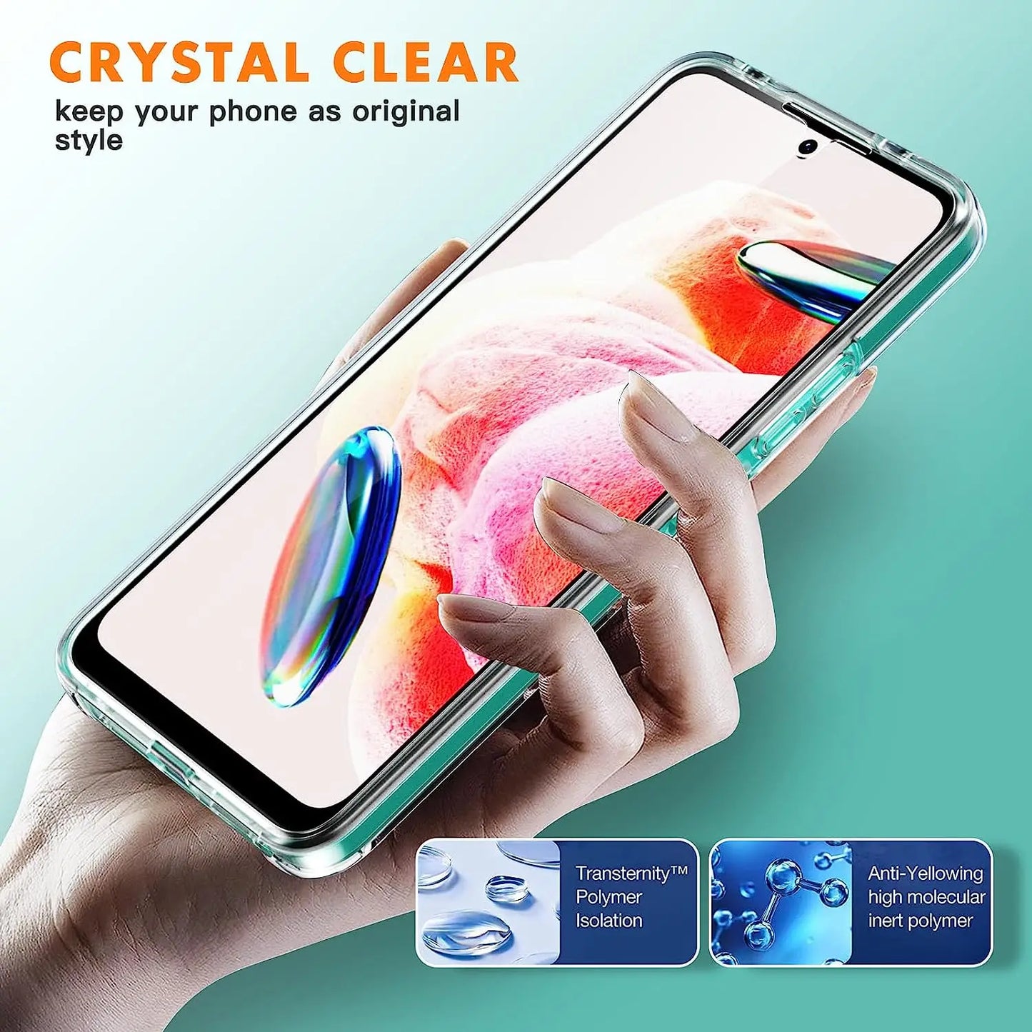 360 Full Cover Silicone Case For Xiaomi Redmi Note 12 4G 11 Pro 5G 10 Pro Max 9 Pro 12 Pro Plus 11 Clear Hybrid PC Hard Coque