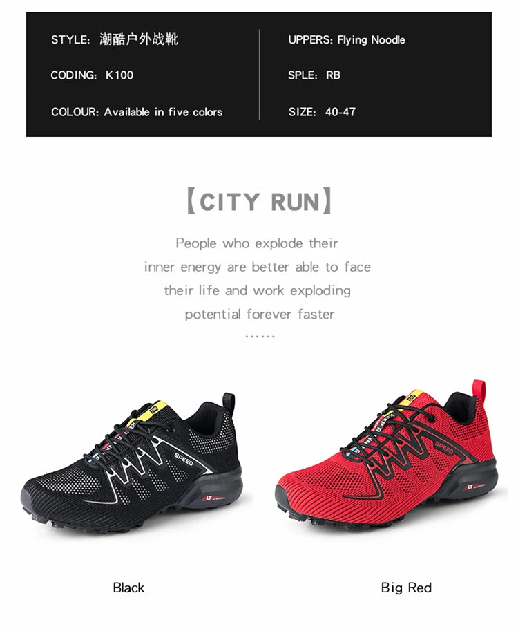 2024 New Men Running shoes Outdoor Breathable Anti-skid Wear-resistant Lace-up Sneakers Male Jogging Training Travel Sport Shoes