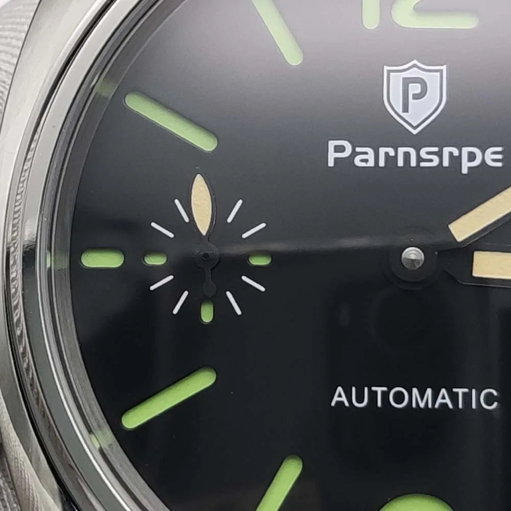 Parnsrpe-Latest Men's Vintage Pilot's Watch, Manual Movement, Aseptic Luminous Dial, 45 mm, Leather Strap, Water Resistant