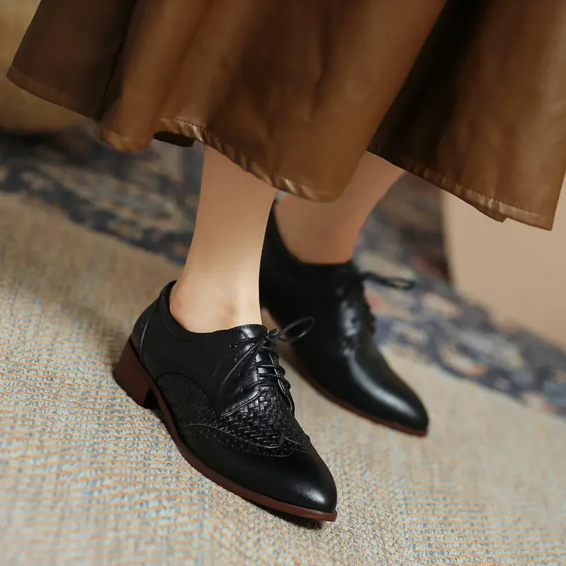 Pointed Toe Shoes Woman Casual Female Sneakers Shose Women Patent Leather Ballet Flats Oxfords Women's Autumn New Dress