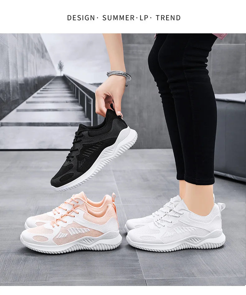 Shoes women 2024 spring and autumn new fashion casual breathable running shoes soft sole women sports shoes