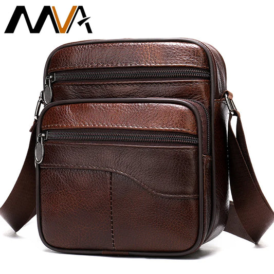 MVA Men's Bag Genuine Leather Handbags Men Leather Shoulder Bags Men Messenger Bags Small Crossbody Bags For Man Fashion    0501