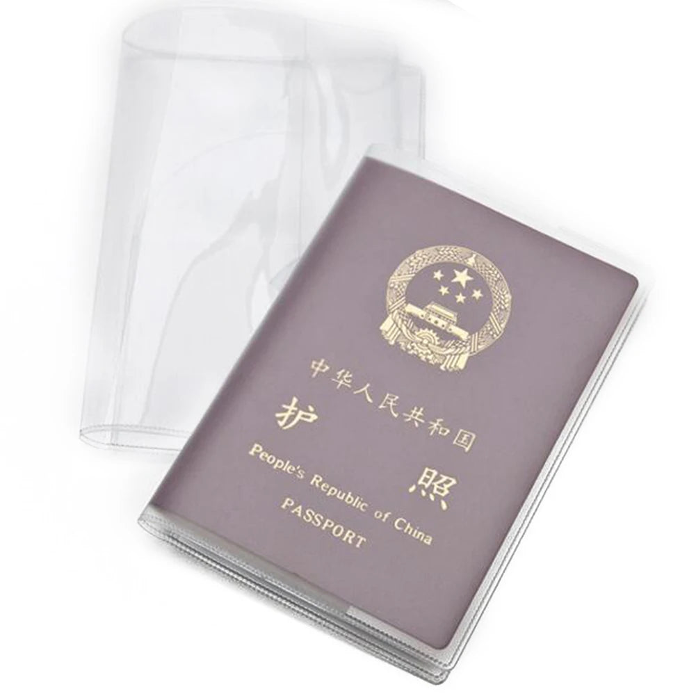 4pcs Rainproof Passport Holder Cover Anti-splash Travel ID Card Case Anti Dirty PVC Sleeve Transparent Protective Case