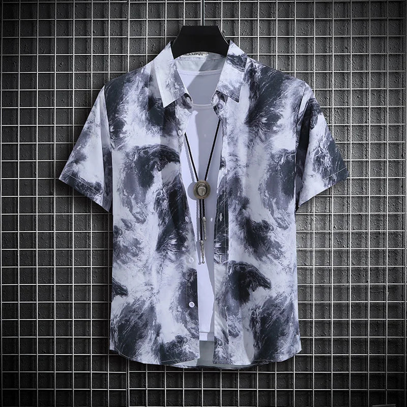 【14 colors】Men's Tropical Short Sleeve Printed Shirt  Unisex  Casual Tops