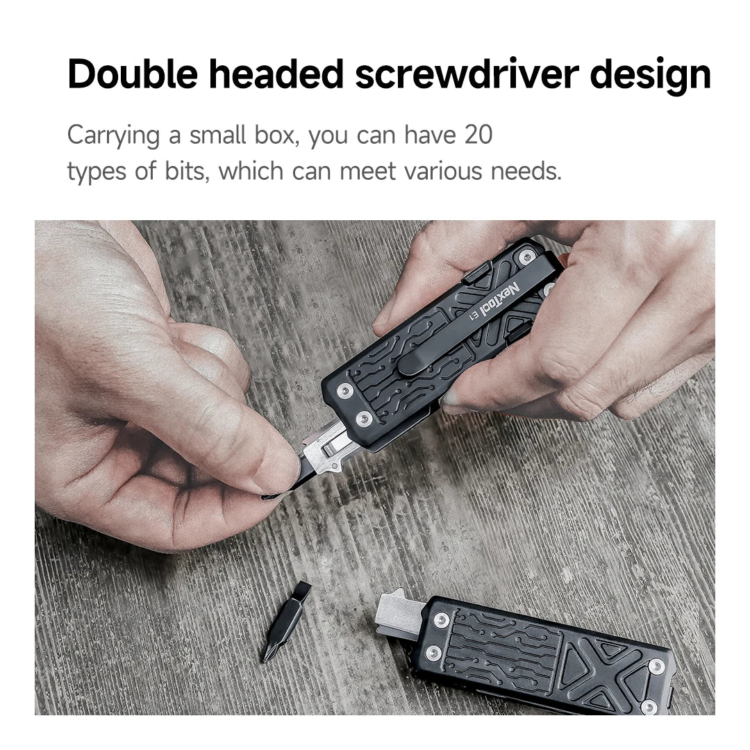 NexTool Screwdriver Bits Kit 20 In 1 Magnetic Double Headed Bits for Pocket Tool E1/Flagship Captain Multi Tool