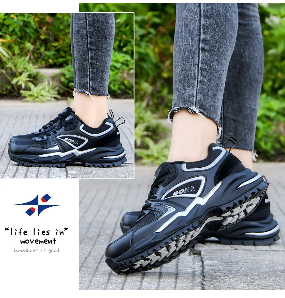 BONA 2023 New Designers Outdoor Sports Shoes Running Shoes Women Fashion Sneakers Comfortable Athletic Training Footwear Ladies