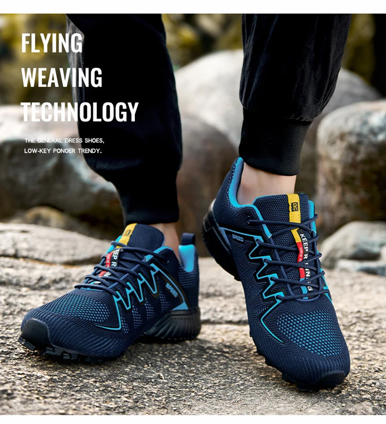 2024 New Men Running shoes Outdoor Breathable Anti-skid Wear-resistant Lace-up Sneakers Male Jogging Training Travel Sport Shoes