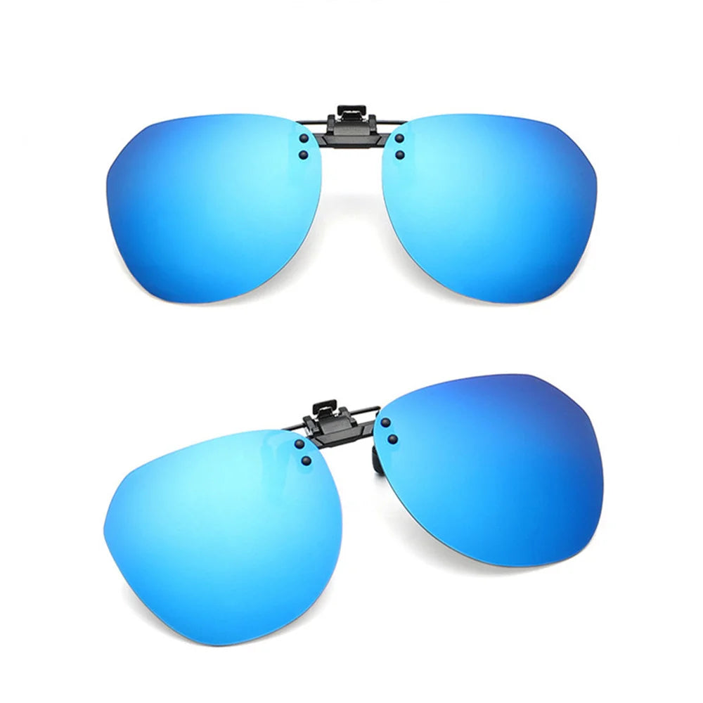 KLASSNUM Men Sunglasses Clip Polarized Lens Sun Clips Glasses Cover Night Vision Eyewear UV400 Women Driver Flash Mirror 2023