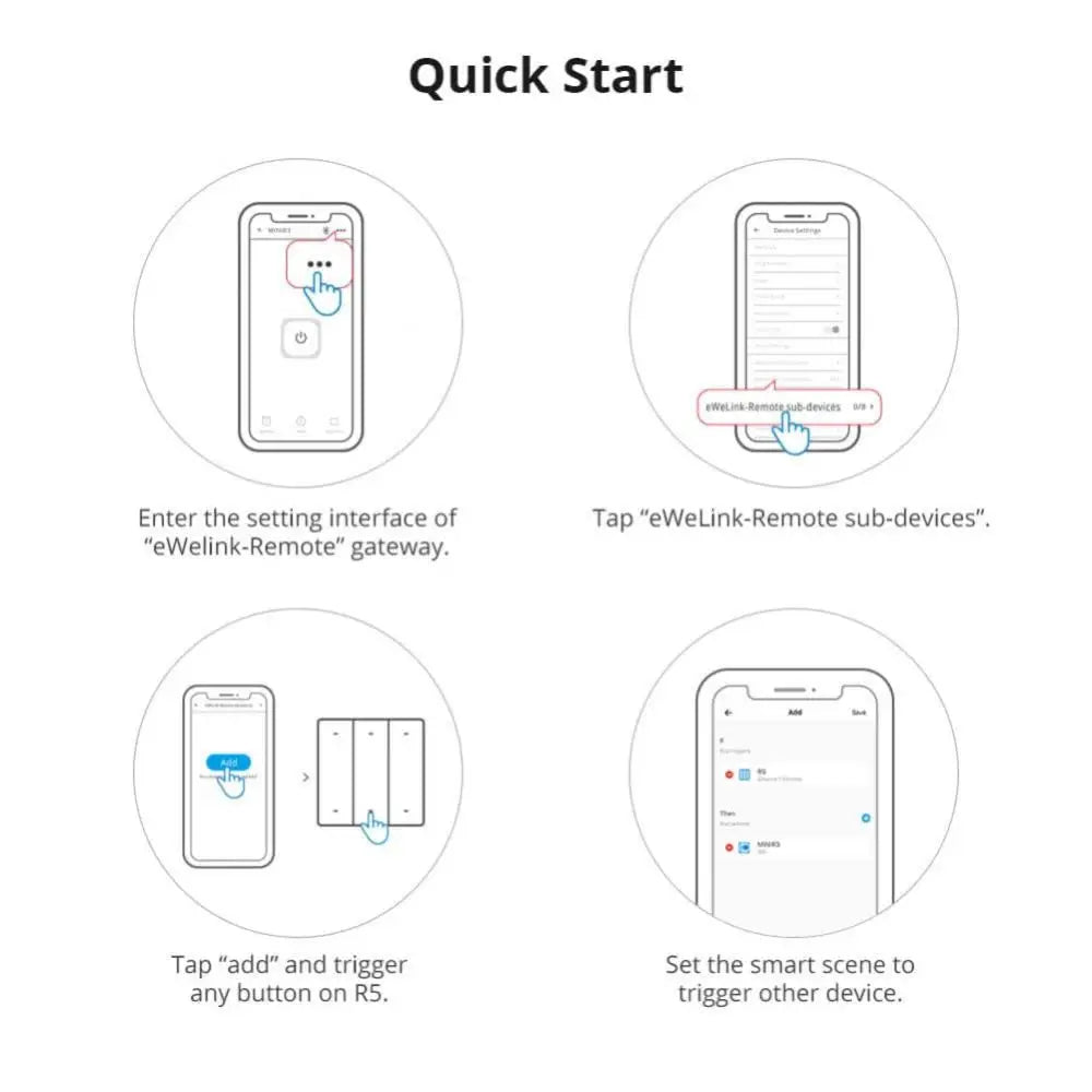 SONOFF SwitchMan R5 Scene Controller with Battery 6-Key Free-Wiring eWeLink Remote Control Works SONOFF M5 / MINIR3 Smart Switch