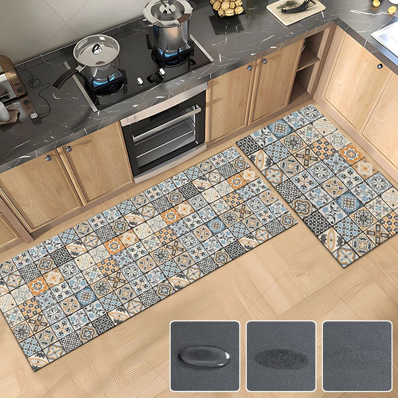 Absorbent Kitchen Floor Mat Diatomit Anti-Slip Carpet Waterproof Oilproof Kitchen Mat Living Room Doormat Kitchen Hallway Rug