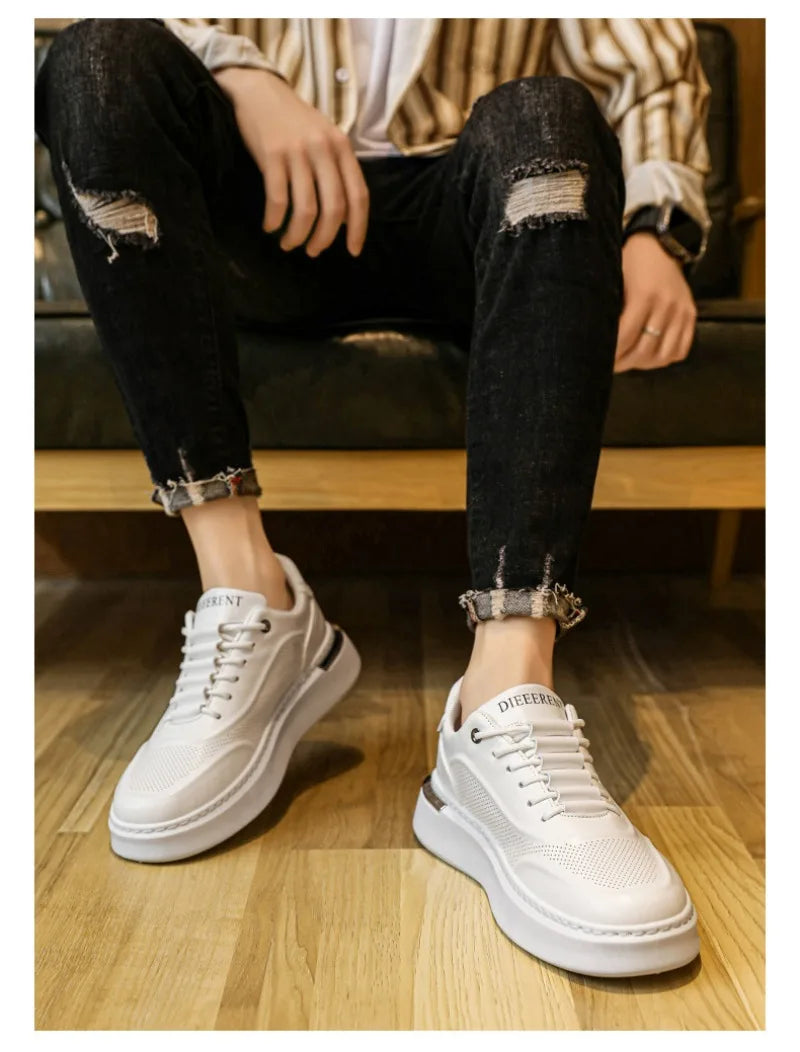 Casual Shoes For Men 2024 New Fashion Platform Sneakers Non-slip Comfortable Men's Shoe Male White Chunky Sports Running Shoes