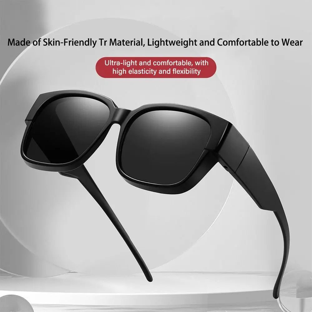 For Driving Riding That Can Be Worn over Other Glasses Wrap Around Square Shades Fit Over Glasses Sunglasses Polarized