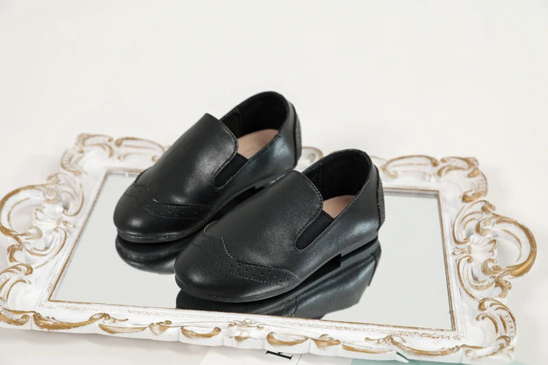 AS New Kids Shoes Children Leather Shoes Baby Girls Shoes Toddler Fashion Brown Flats Boys Moccasin Slip On Loafers Mary Jane