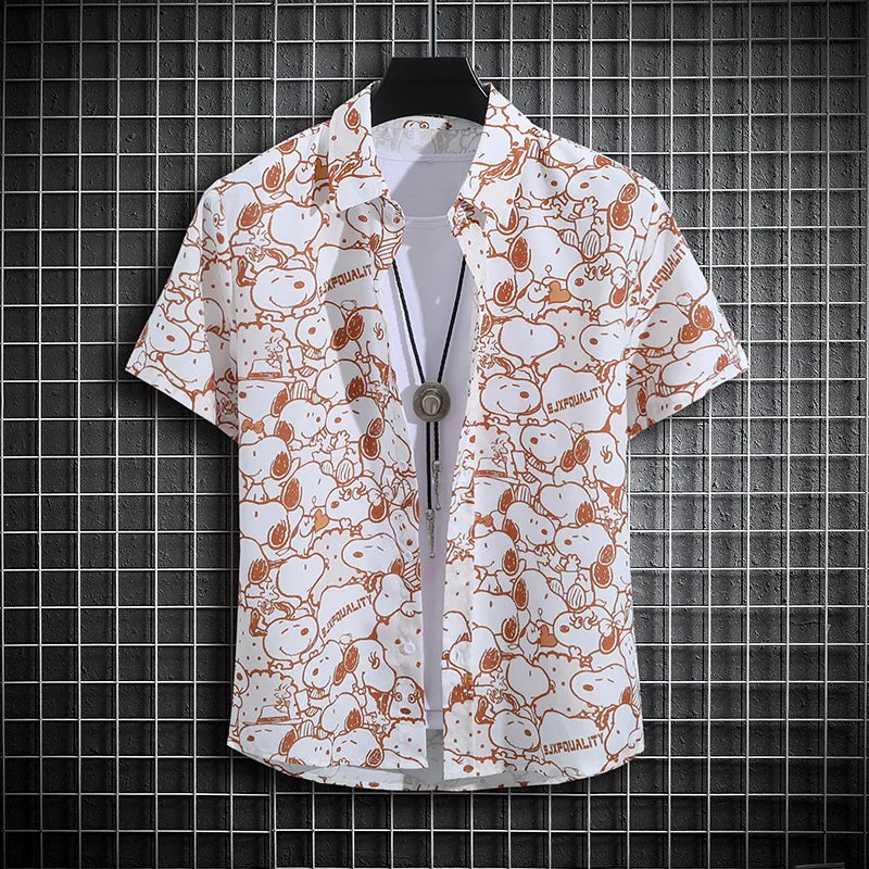 【14 colors】Men's Tropical Short Sleeve Printed Shirt  Unisex  Casual Tops