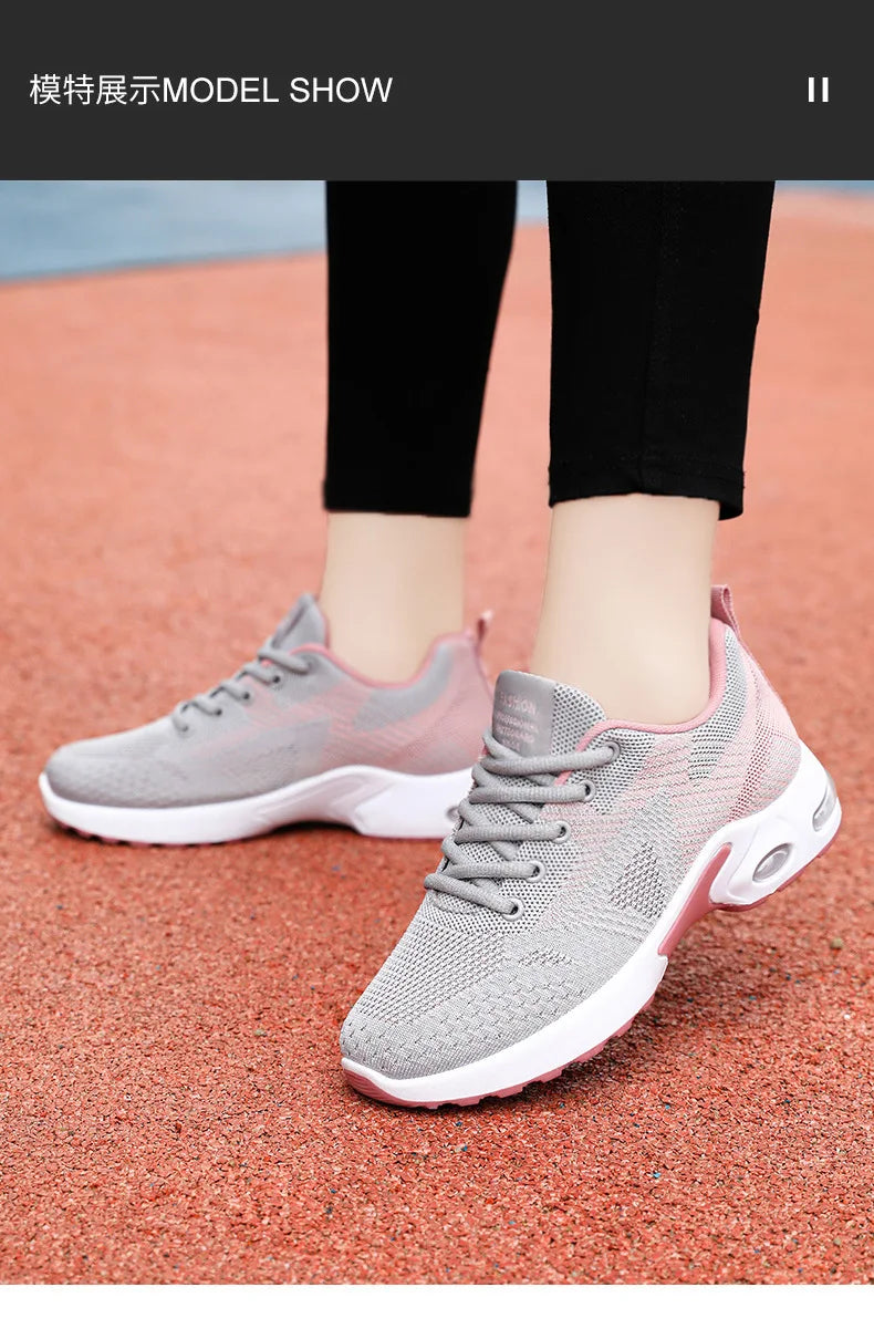 Running shoes Women 2024 spring new large size casual breathable lace-up air cushion sports shoes sneakers