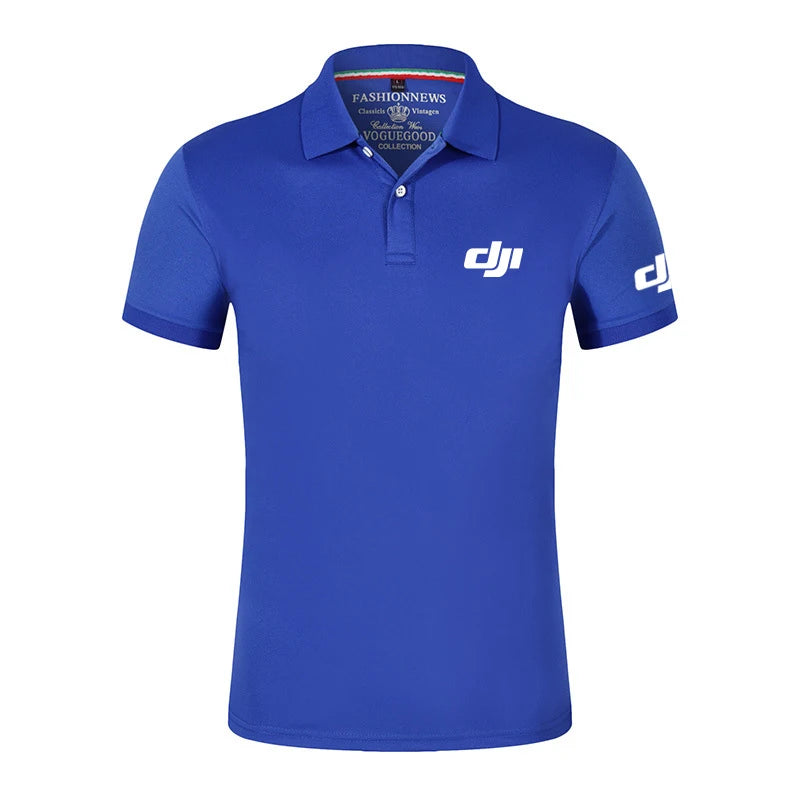 New Dji Professional Pilot Drone Men's New Summer Hot Breathable Polo Shirts Printing Short Sleeve Comfortable Tops