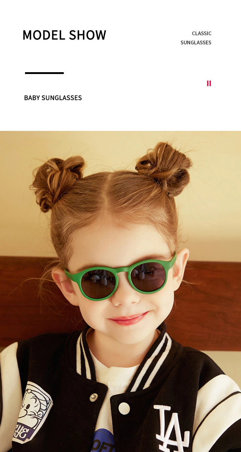 Flexible Newborn Children's Glasses Sunglasses Girl Boy Polarized UV400 Protection 0-36 Months Baby Infant Shades Oculos