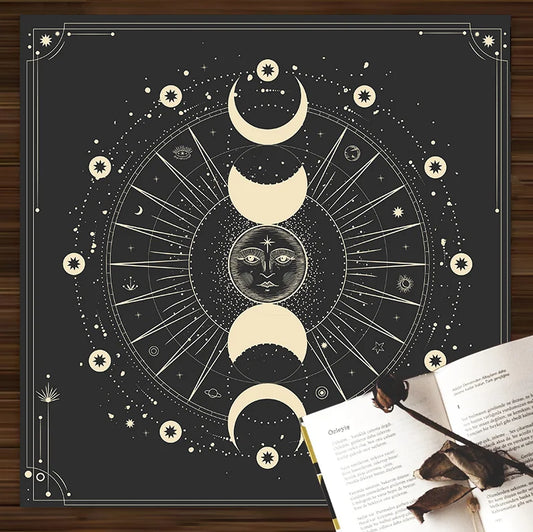 Sun Witchcraft Tarot Tablecloth Altar Cloth Pagan Placement Astrology Oracle Card Divination Mat Room Home Decor  85x85