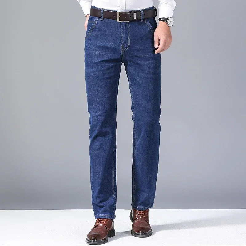 Autumn and Winter Stretch Men's Jeans Men's Style Straight and Versatile Denim Long Pants