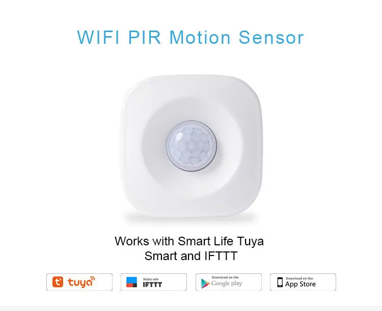 AUBESS Tuya WIFI Smart PIR Motion Sensor Mini Human Body Movement Detector Smart Life Infrared Sensor For Alexa Google Home