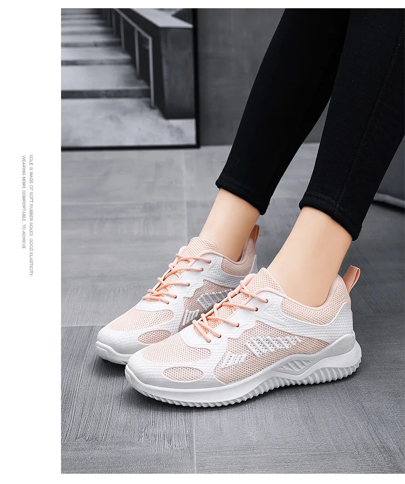 Shoes women 2024 spring and autumn new fashion casual breathable running shoes soft sole women sports shoes