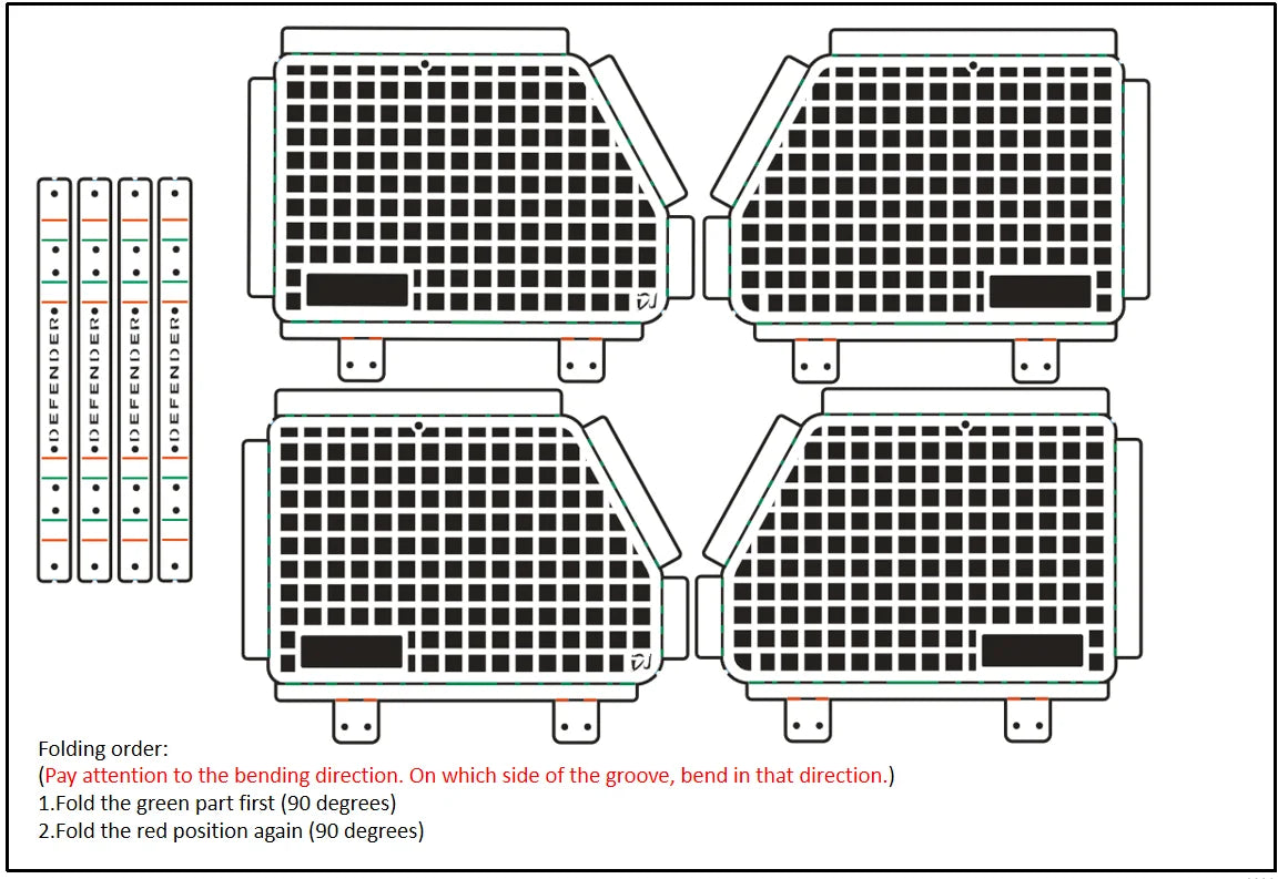 Window Mesh  for   Defender 82056-4 Metal Protective Net for D90 D110 1/10 RC Crawler Car