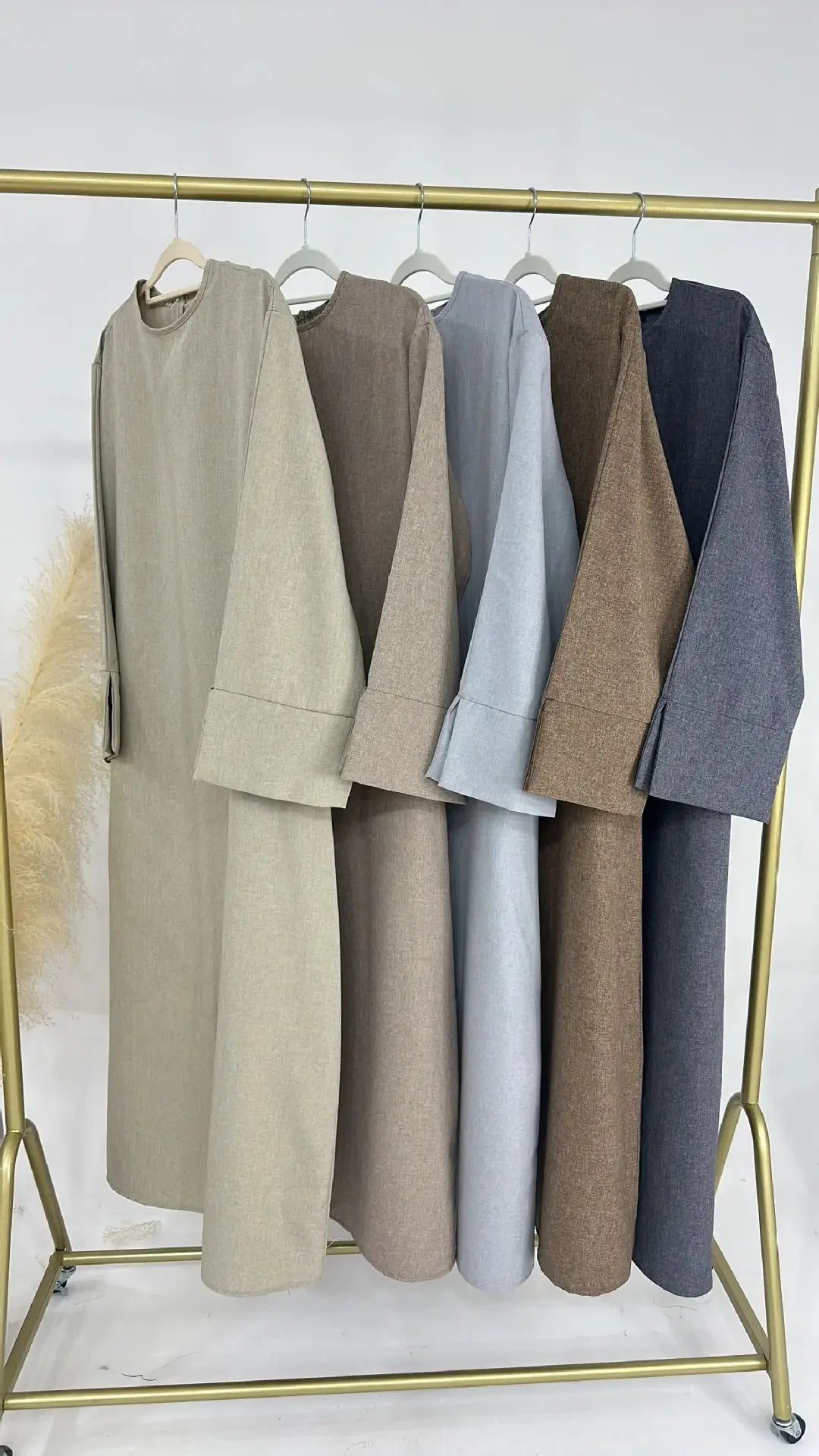 Closed Linen Abaya Luxury Dubai Plain Muslim Hijab Dress Turkish Basic Abayas for Women Saudi Islam Prayer Clothes Casual Kaftan