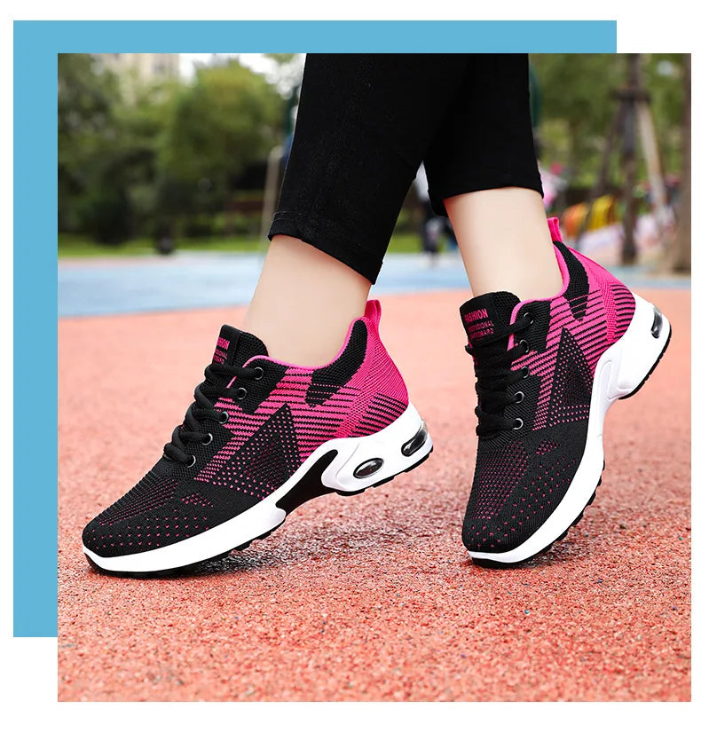 Running shoes Women 2024 spring new large size casual breathable lace-up air cushion sports shoes sneakers