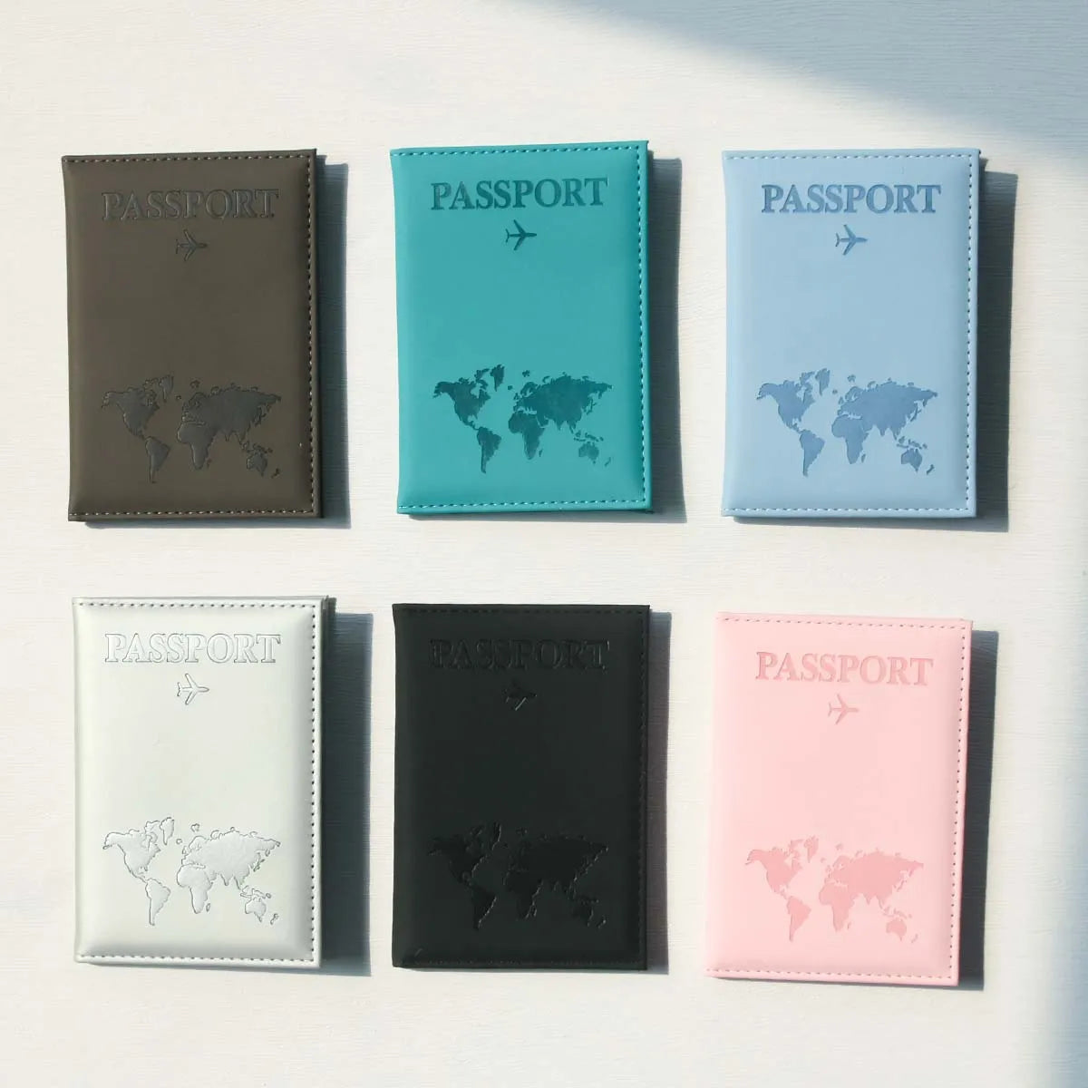 Passport Holder Map PU Passport Cover Travel Essential Cruise Must Have Passport Holders Slim and Portable for Travel