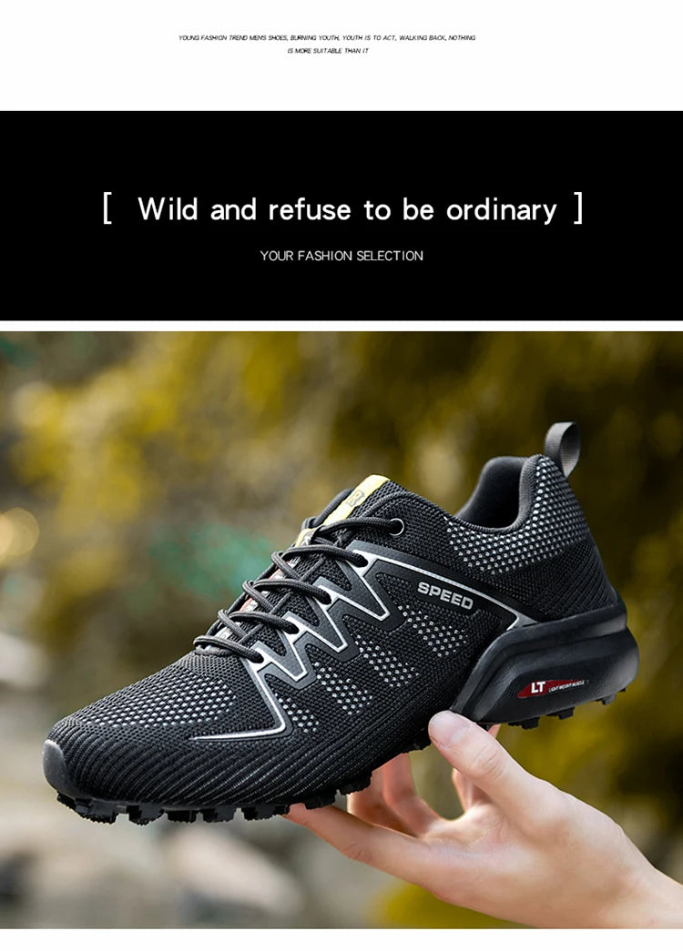 2024 New Men Running shoes Outdoor Breathable Anti-skid Wear-resistant Lace-up Sneakers Male Jogging Training Travel Sport Shoes