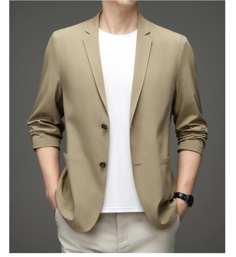 Chic & Sleek: Summer Slim-Fit Casual Suit Jacket for Fashion-Forward Style - Thin for Summer,UV Protection，Business Leisure