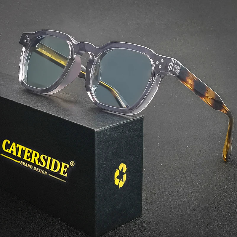 Caterside New Retro Punk Men Sunglasses Square Personalized Design Glasses Women's Fashion Party Business Glasses Festival Gift