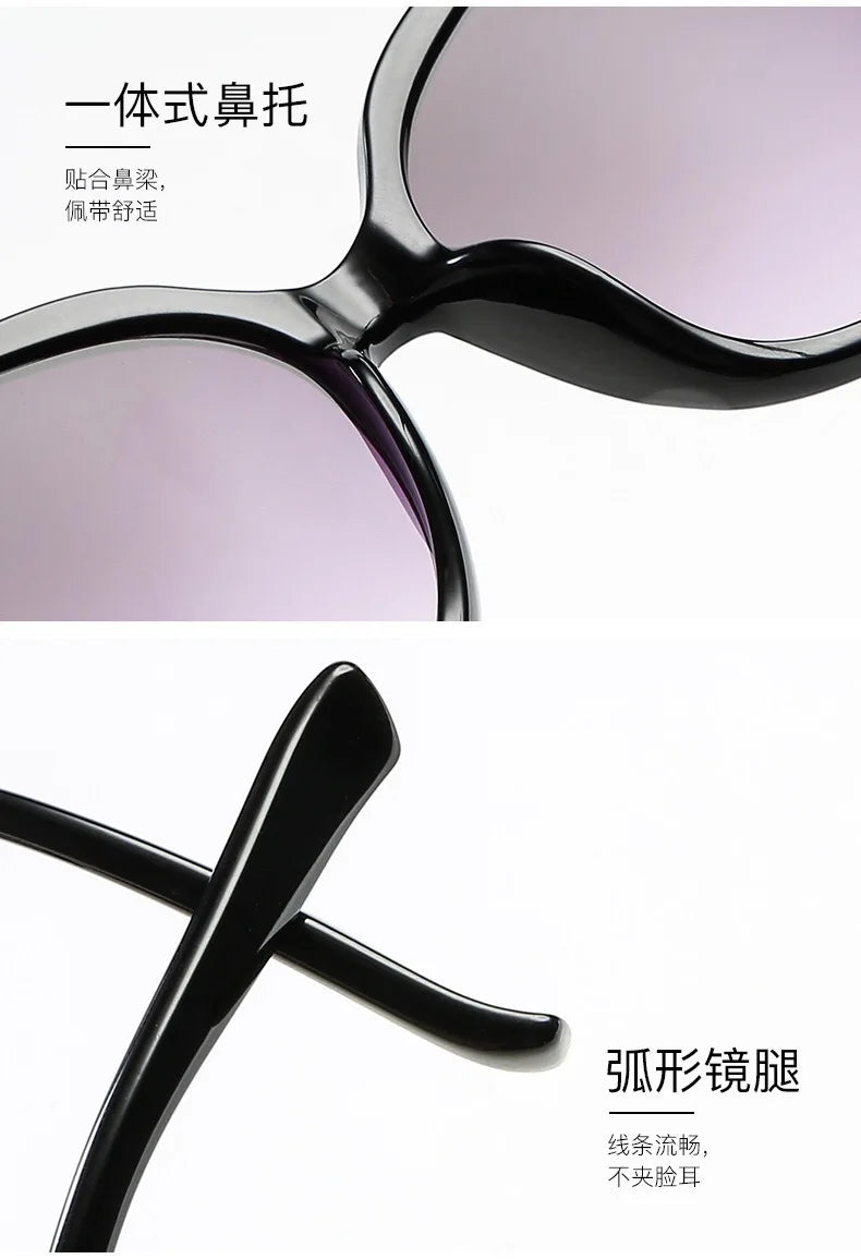 New Large Frame Oval Shape Sunglasses Women's Brand Designer Luxury Sun Glasses Women Outdoor Travel Eyewear UV400 Oculos De Sol