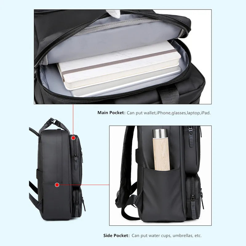 JEEP BULUO Trend Casual High Capacity Feature Backpack Computer New Men's Bag 15 inches Laptop Travel Nylon Bags For Man