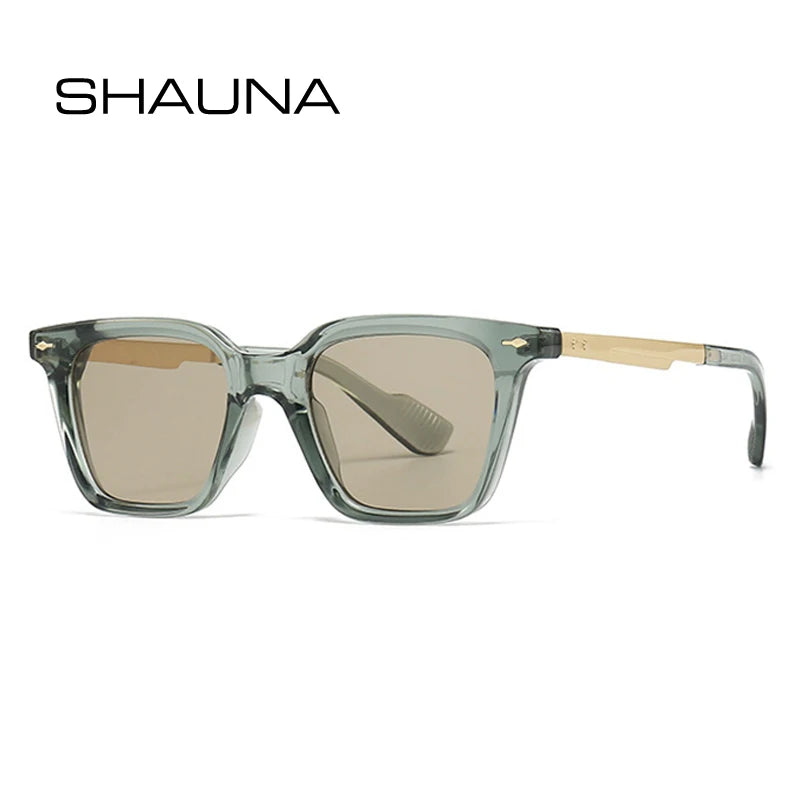 SHAUNA Fashion Square Women Luxury Rivets Sunglasses Retro Gradient Shades UV400 Men Trending Sun Glasses