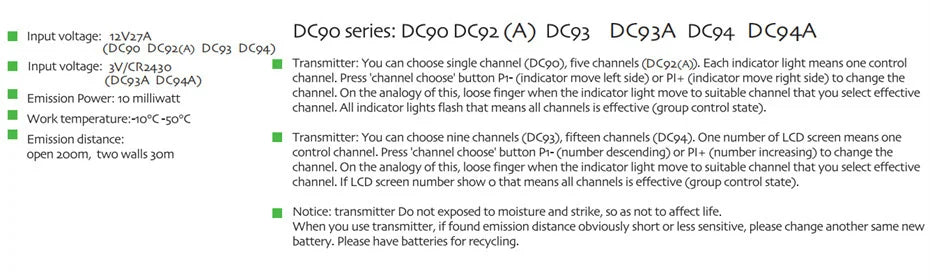 Original Dooya DC90 Single Channel Transmitter for Dooya Motors, RF 433MHZ Remote Control,  Dooya Automatic Curtain Accessories