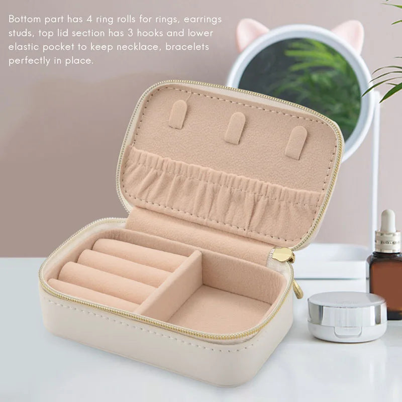 Small Jewelry Box,Portable Travel Jewelry Box Organizer Display Storage Case For Rings And Earrings