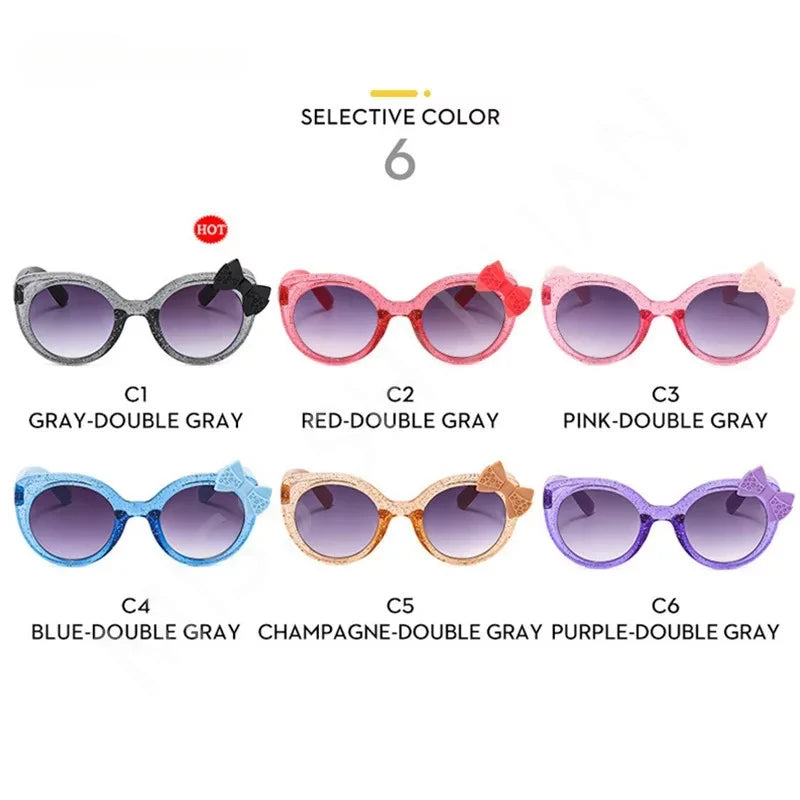 Bowknot Lovely Cat Eye Children Sunglasses Personality Sun Glasses Kids Cute Baby Eyewear Trend Girls Boy Eyeglasses