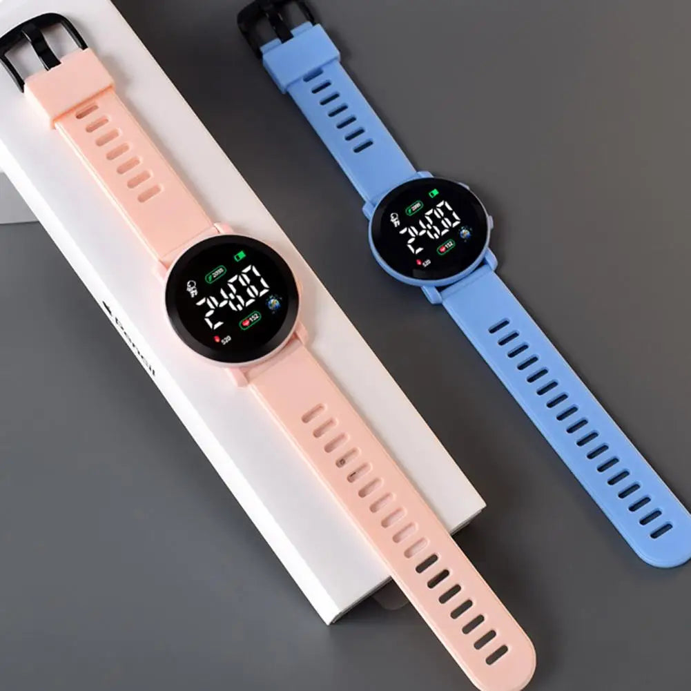 Student Watch LED Display Waterproof Casual Silicone Watchband Electronic Watch for Outdoor Digital Watches Student Clock Gift