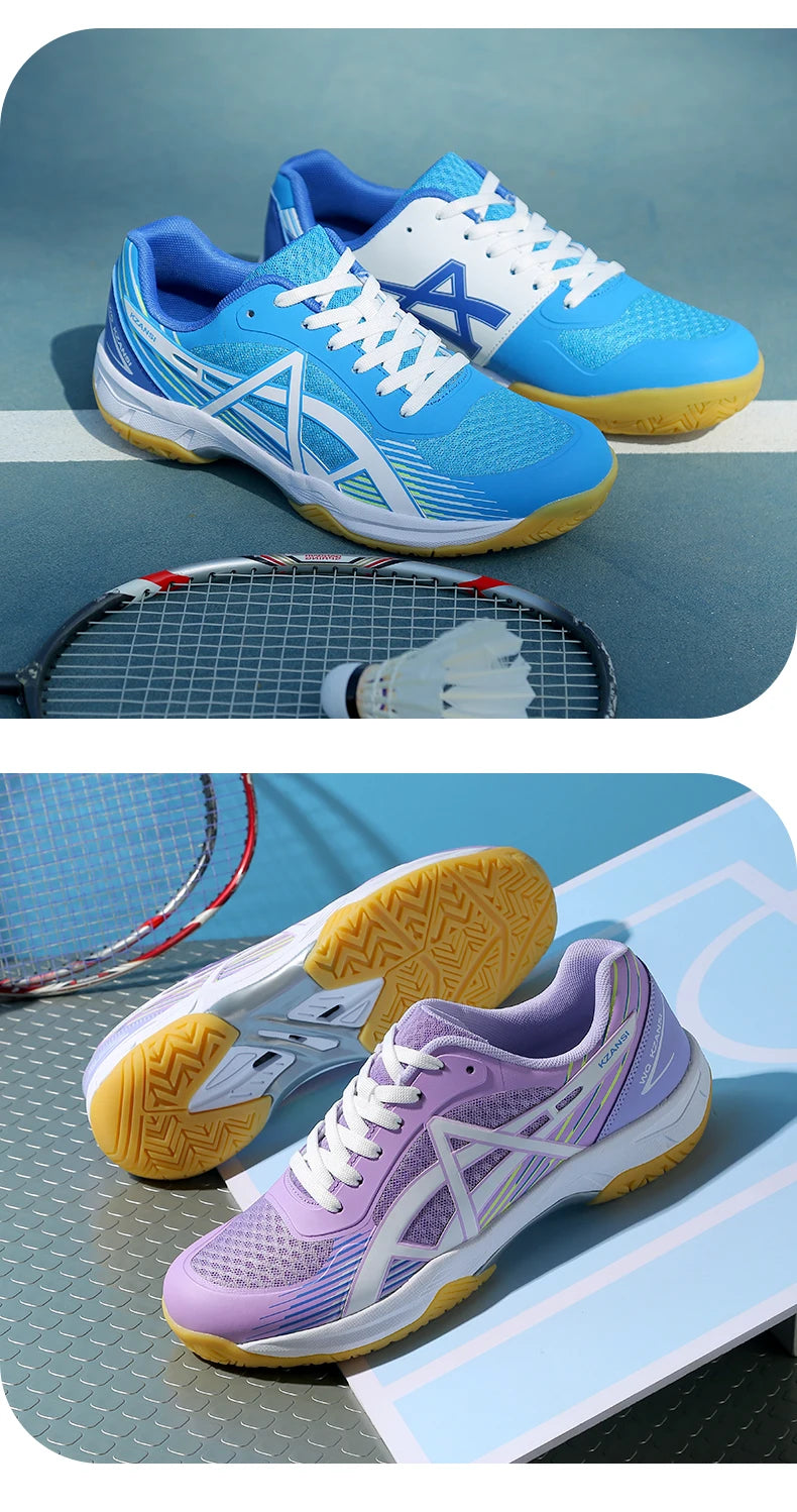 Unisex Men Women Badminton Squash Indoor Sports Shoes Ultra-light Rubber Sole Volleyball Training Sneakers