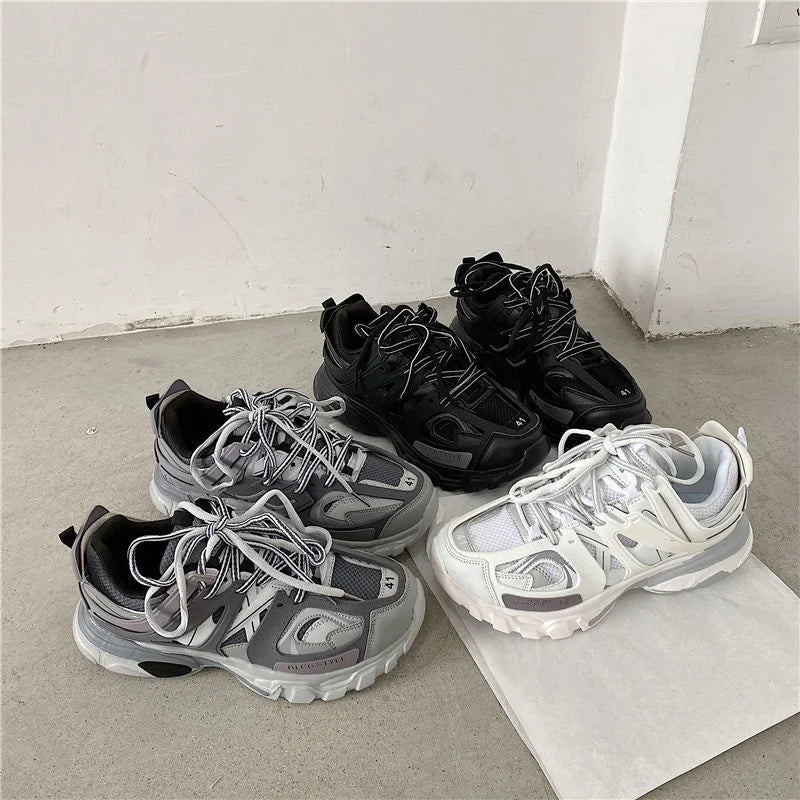 Brand Design Black Gray Women Sneakers Fashion New Men's Chunky Sneakers Lovely Pink Dad Shoes Trendy Girls Boys Casual Shoes