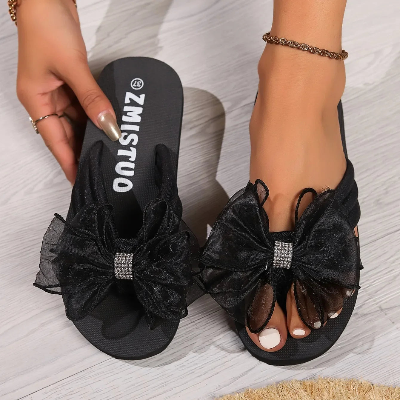 2024 Women Bow Summer Sandals Slipper Indoor Outdoor Beach Shoes Summer Women's Shoes Flip Flops on The Platform slides shose