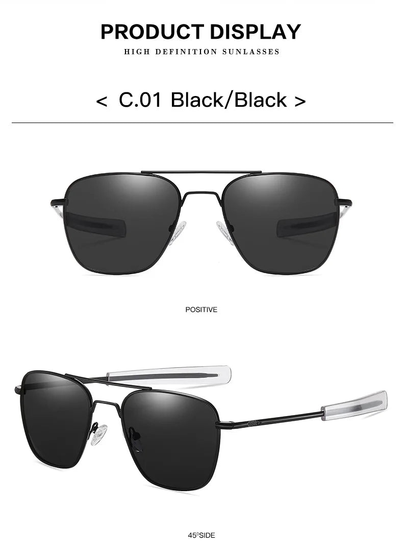 Retro Sunglasses Men Metal Frame Polarized Lens Sun Glasses Male Classic Driving Pilot Brand Design  Anti-Glare  Sunglass UV400