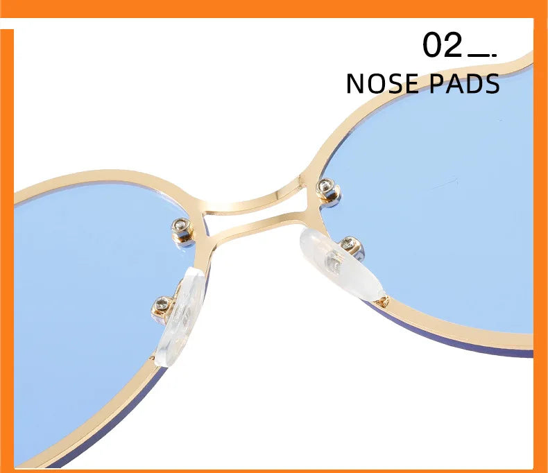 Heart Shaped Sunglasses Metal Women Brand Designer Fashion Rimless LOVE Clear Ocean Lenses Sun Glasses Oculos UV400