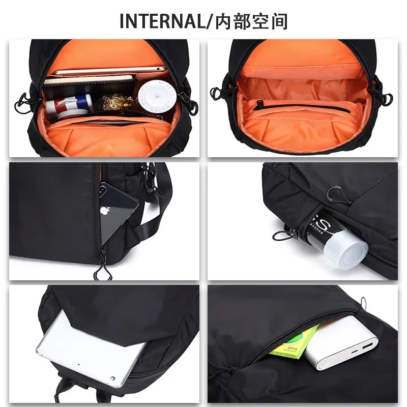 Small Men's Backpacks Sports Outdoor Man School Bag Fashion Oxford Cloth Mini Travel Shoulder Bags for Male 2023 Black Rucksack