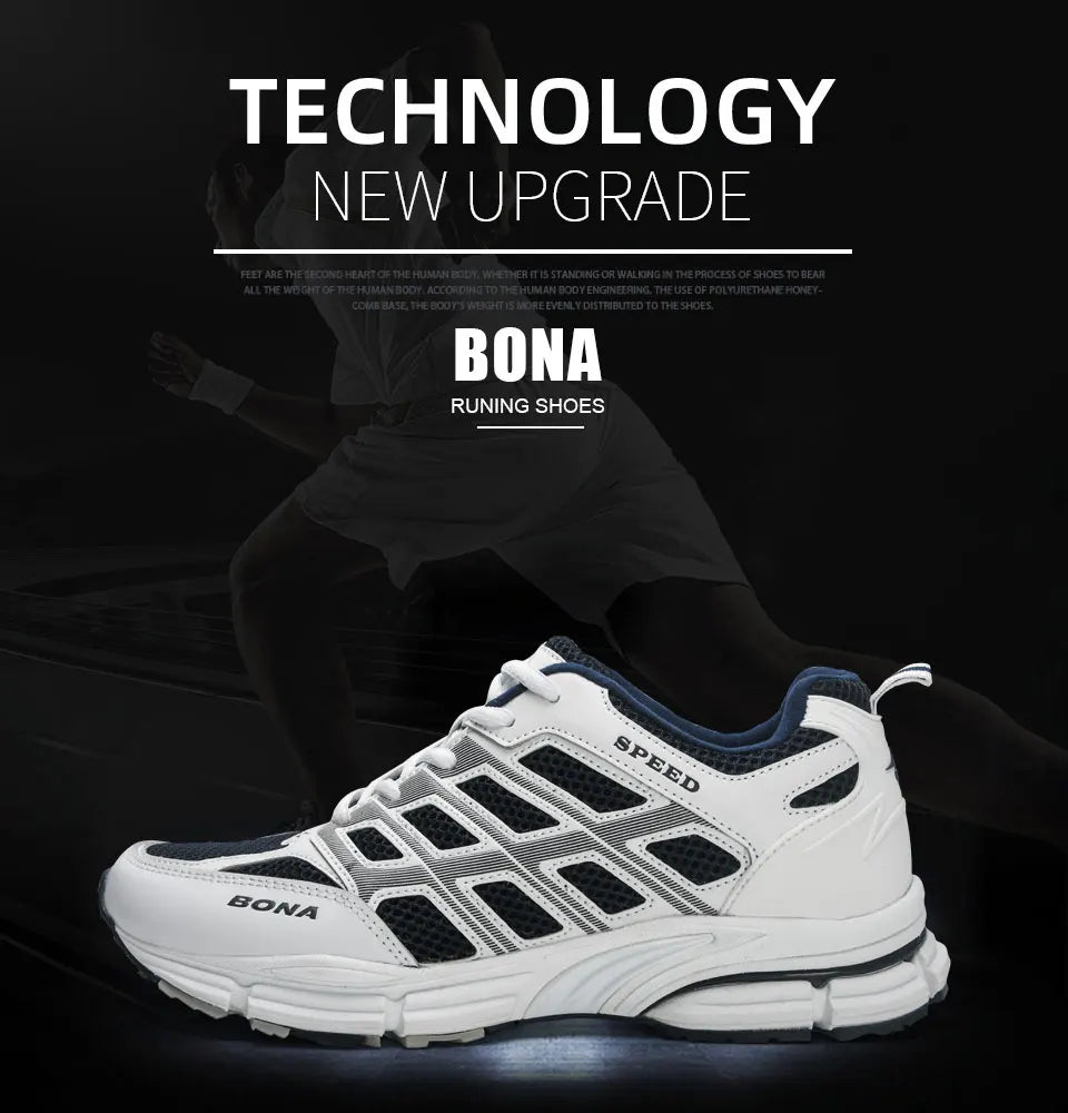 BONA 2023 New Most Popular Style Men Running Shoes Outdoor Walking Sneakers Comfortable Athletic Shoes Breathable mesh Men For S