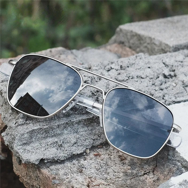 Retro Sunglasses Men Metal Frame Polarized Lens Sun Glasses Male Classic Driving Pilot Brand Design  Anti-Glare  Sunglass UV400