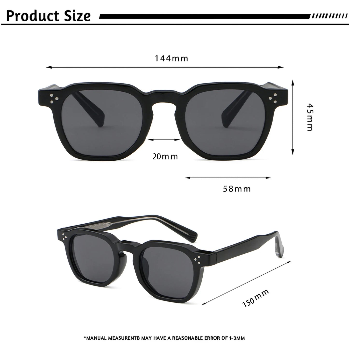 Caterside New Retro Punk Men Sunglasses Square Personalized Design Glasses Women's Fashion Party Business Glasses Festival Gift