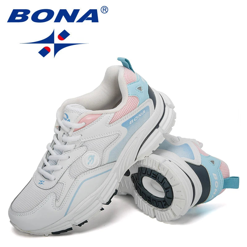 BONA 2022 New Designers Running Shoes Lightweight Breathable Sneakers Women Jogging Walking Athletic Training Footwear Feminimo