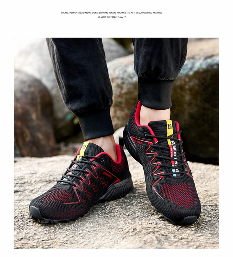 2024 New Men Running shoes Outdoor Breathable Anti-skid Wear-resistant Lace-up Sneakers Male Jogging Training Travel Sport Shoes